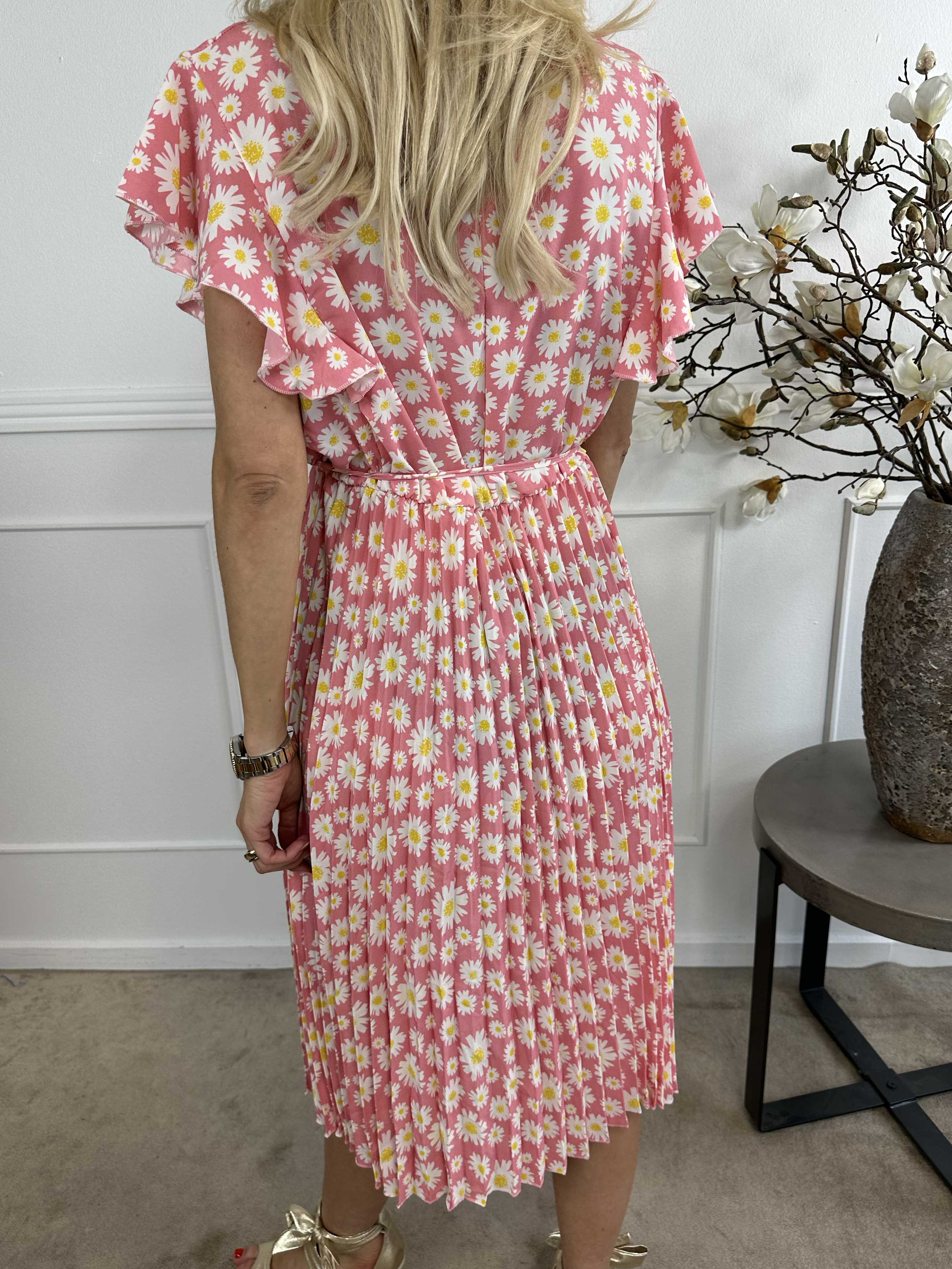 Callidora Flower - Kjole i blomsterprint med plisseringer og flæser